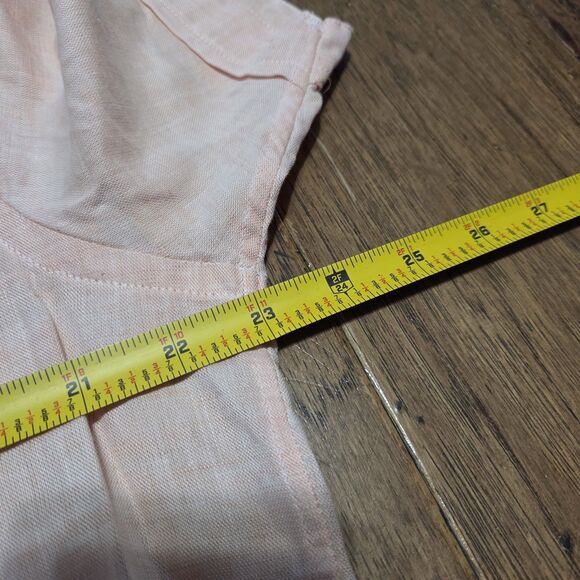 San Cristobal Classic Guayabera Peach Pink Medium Pleated Pockets - Picture 6 of 7